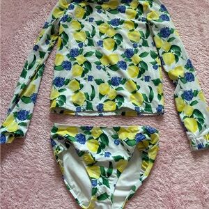Janie and Jack Lemon and Floral Rashguard Set
